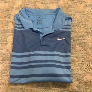 Nike Light and Dark Blue Striped Polo
